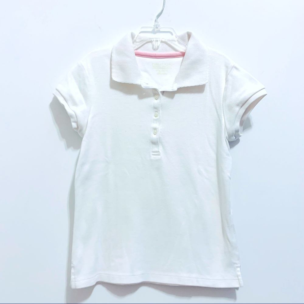 Nautica Girl’s White Polo School Uniform Short Sleeve Shirt